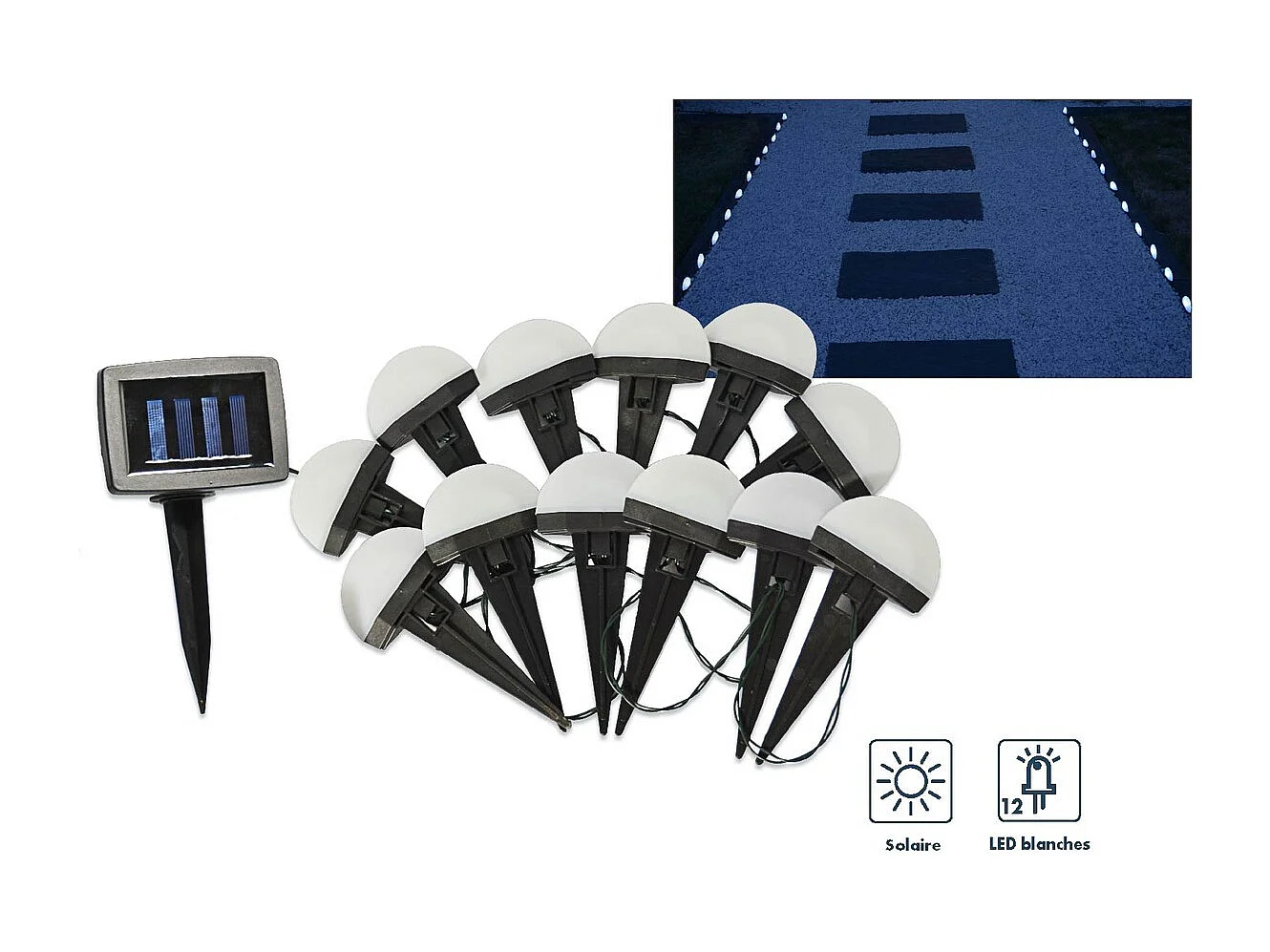 Guirlande solaire LED demi-lune - Orium