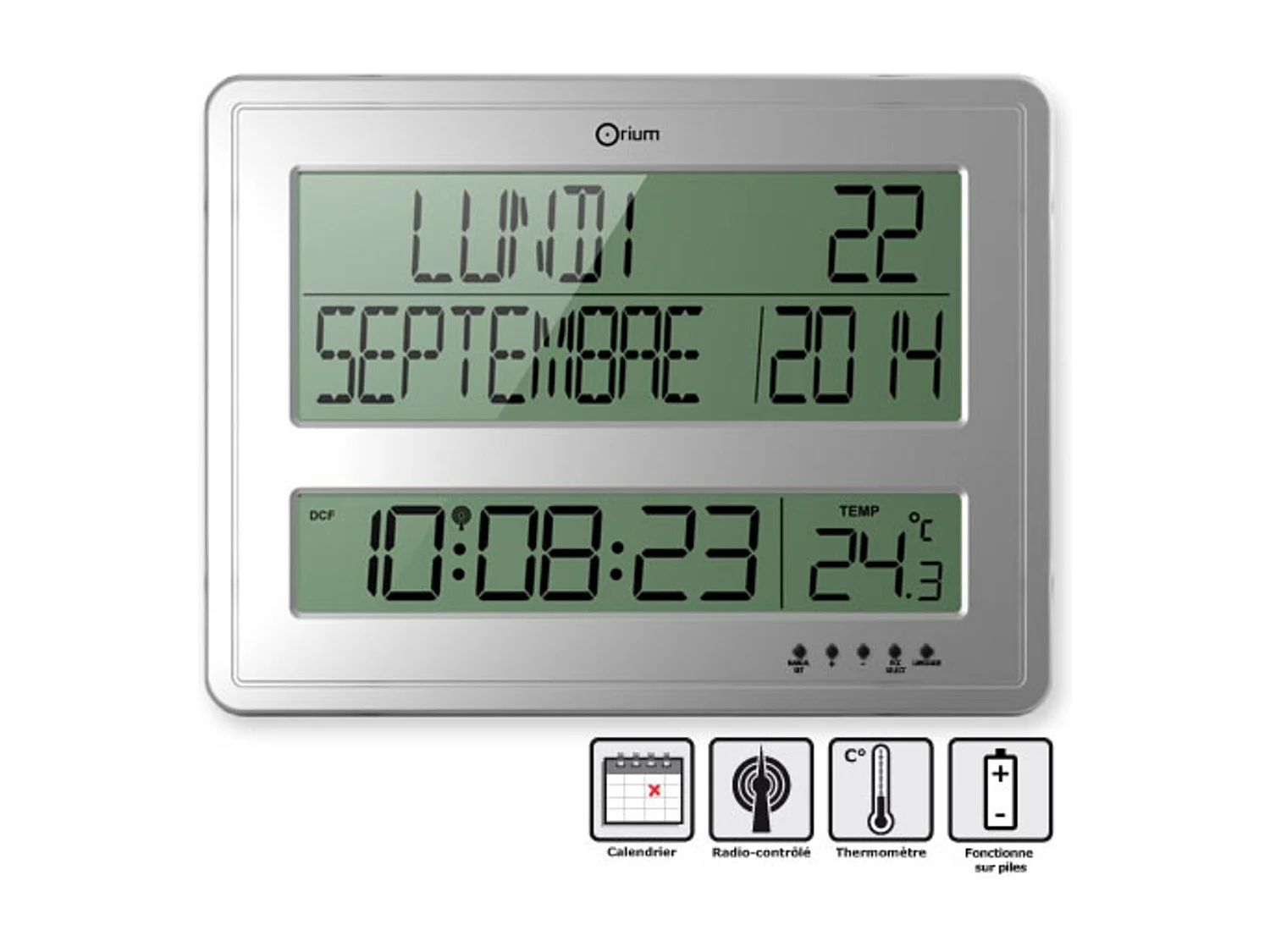 Horloge digitale calendrier radio-contrôlée Titan - Orium
