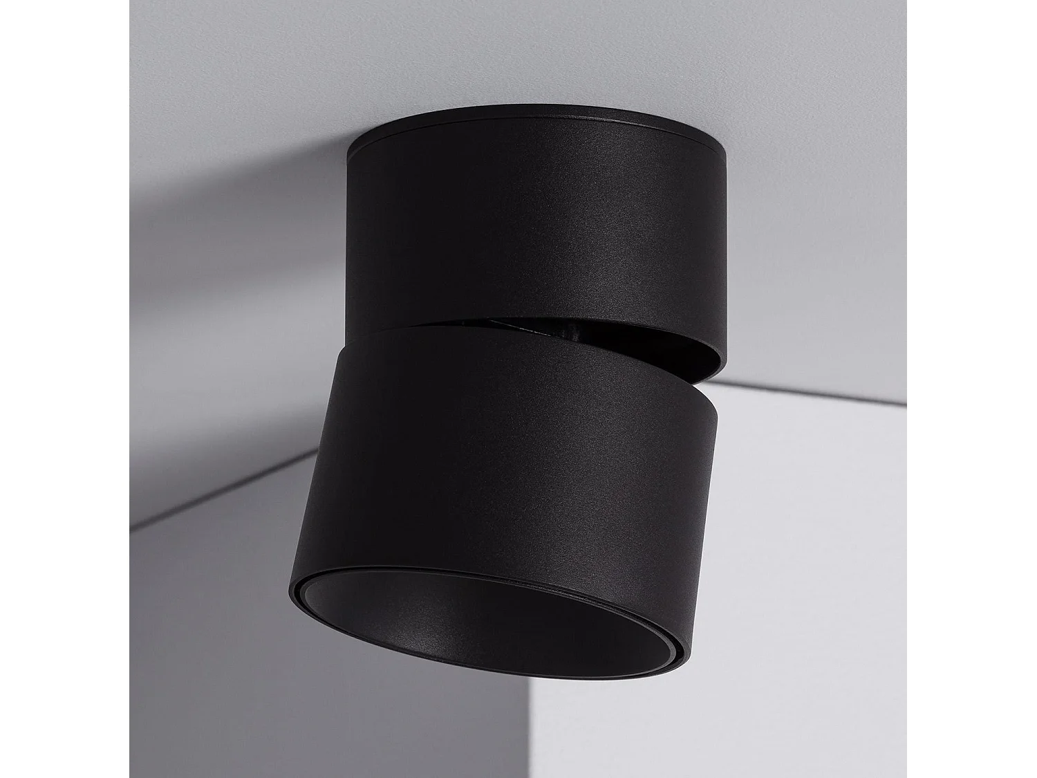 Applique LED Aluminium Ronde New Onuba 15W Noire 5000K Blanc froid