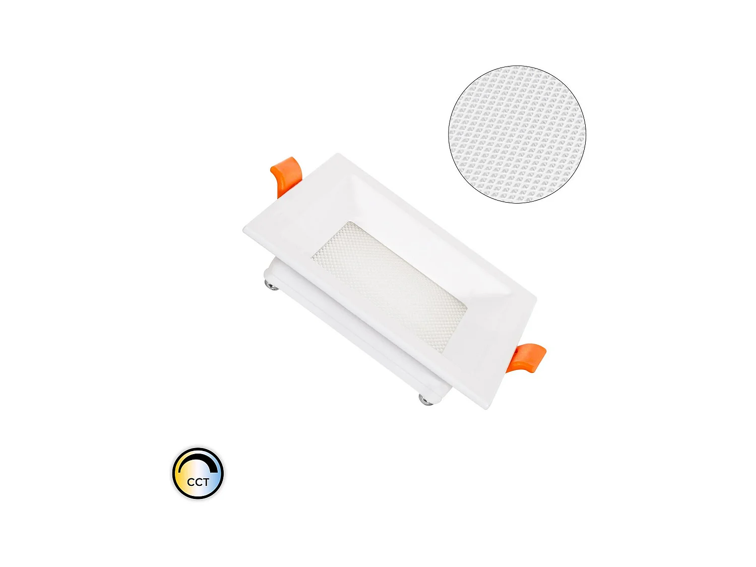 Placa LED 7W Cuadrada CCT Seleccionable Microprismático LIFUD Corte 75x75 mm No Flicker CCT