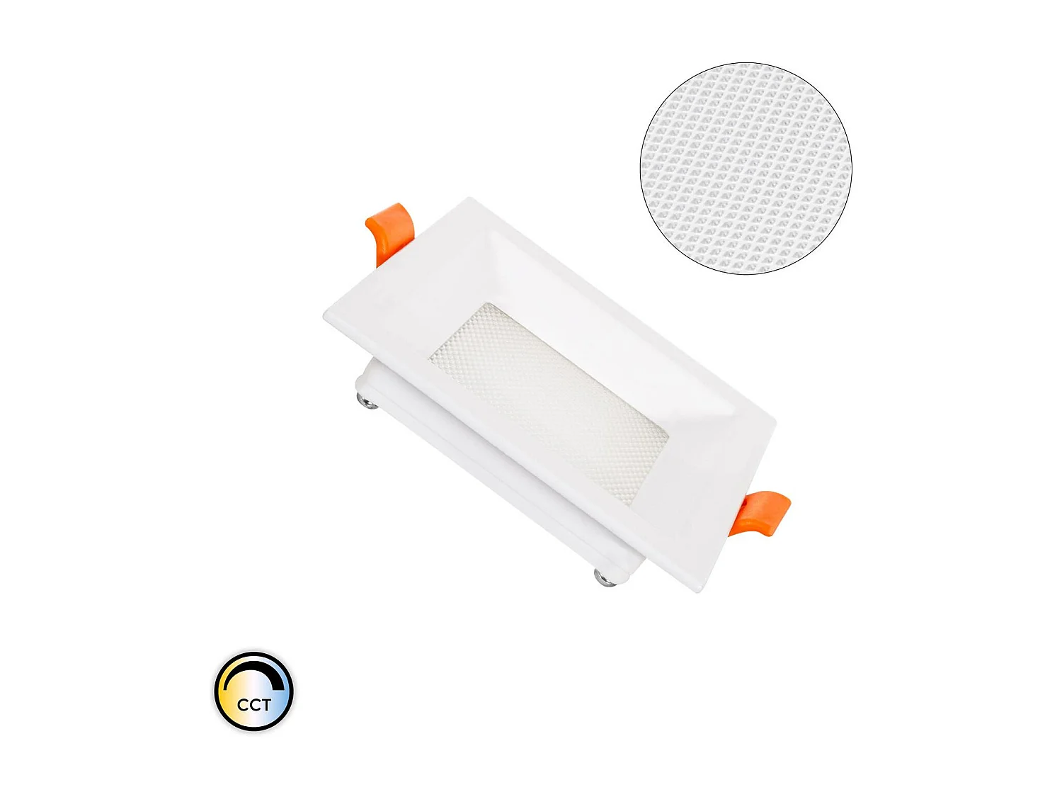 Placa LED 7W Cuadrada CCT Seleccionable Microprismático Corte 75x75 mm No Flicker 2700K - 4000K - 6000K Seleccionable (Cálido-Neutro-Frío)