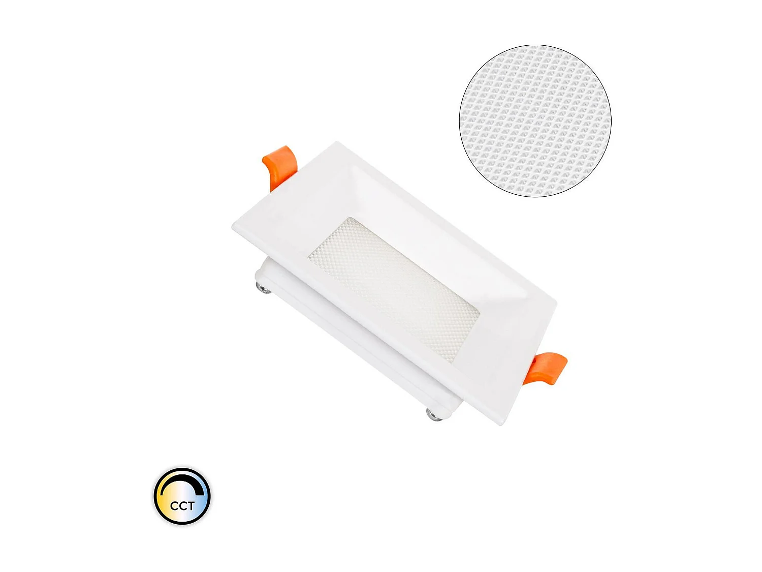 Placa LED 7W Cuadrada CCT Seleccionable Microprismático Corte 75x75 mm No Flicker 2700K - 4000K - 6000K Seleccionable (Cálido-Neutro-Frío)