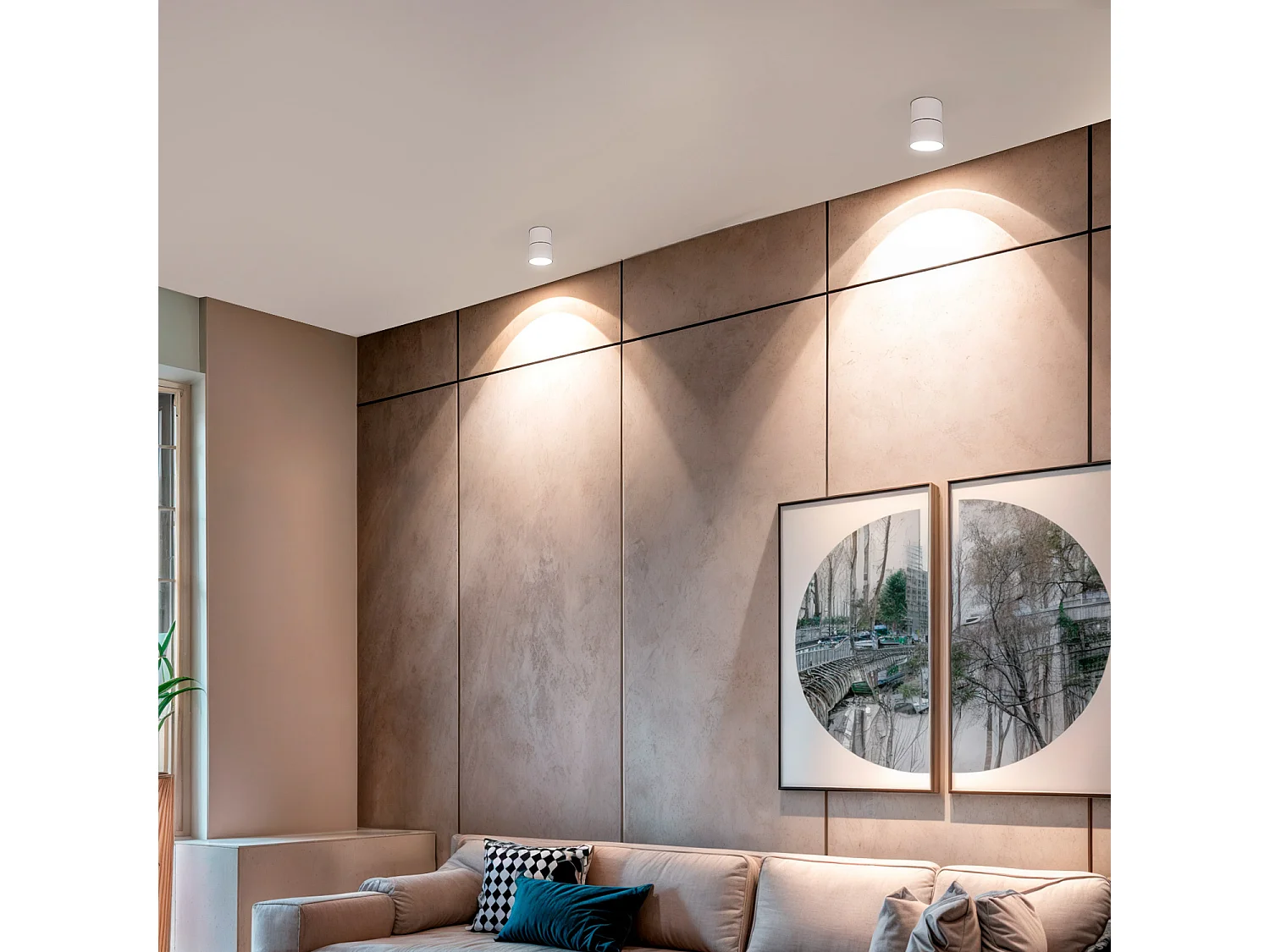 Applique LED 15W Alluminio Circolare Bianco New Onuba 4000K Bianco Naturale