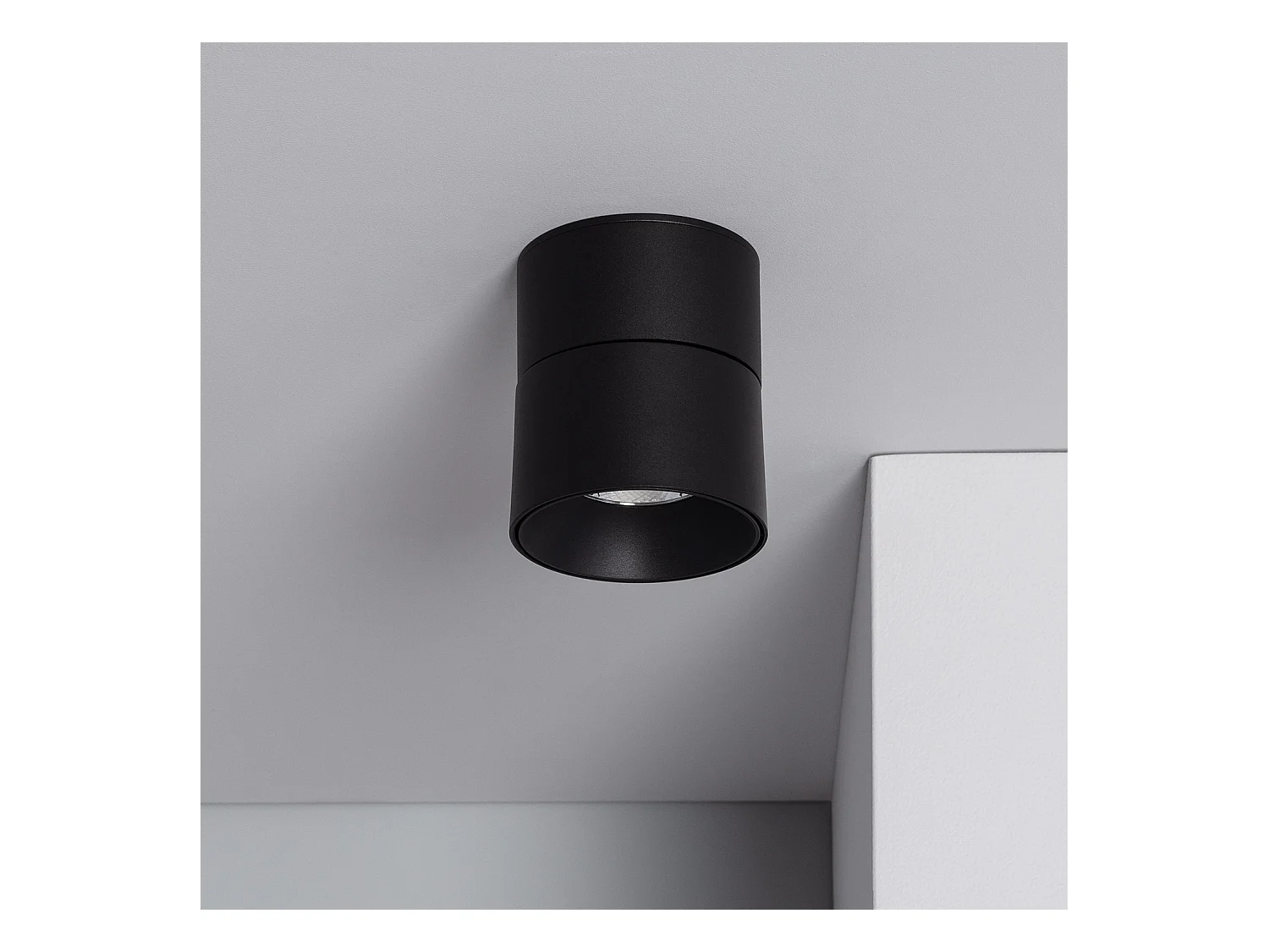 Applique LED Aluminium Ronde New Onuba 15W Noire 4000K Blanc neutre