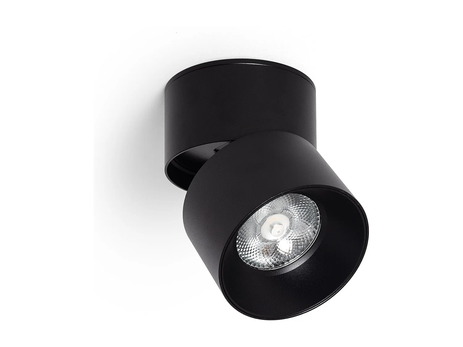 Applique LED Aluminium Ronde New Onuba 15W Noire 4000K Blanc neutre