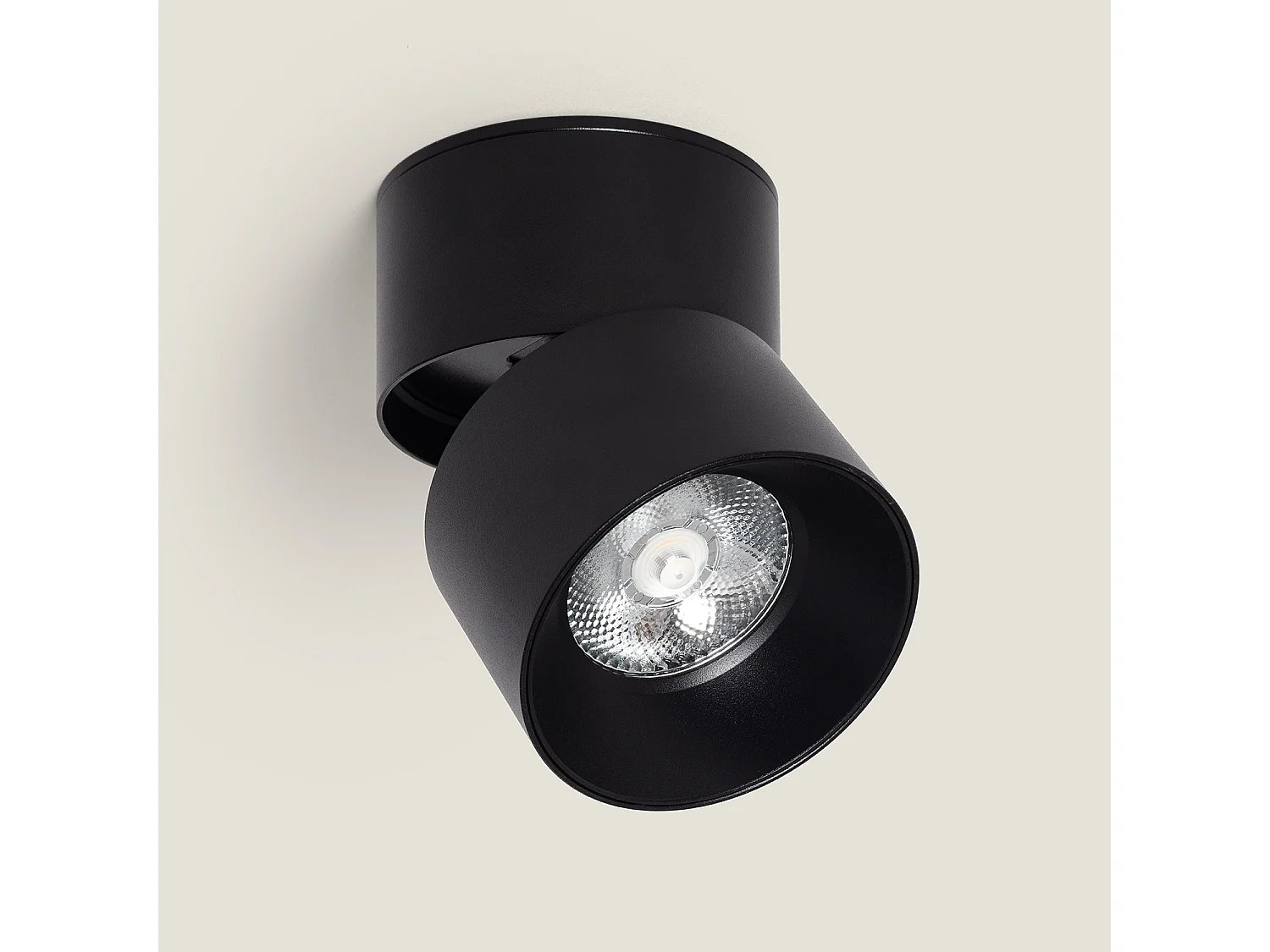 Applique LED Aluminium Ronde New Onuba 15W Noire 4000K Blanc neutre