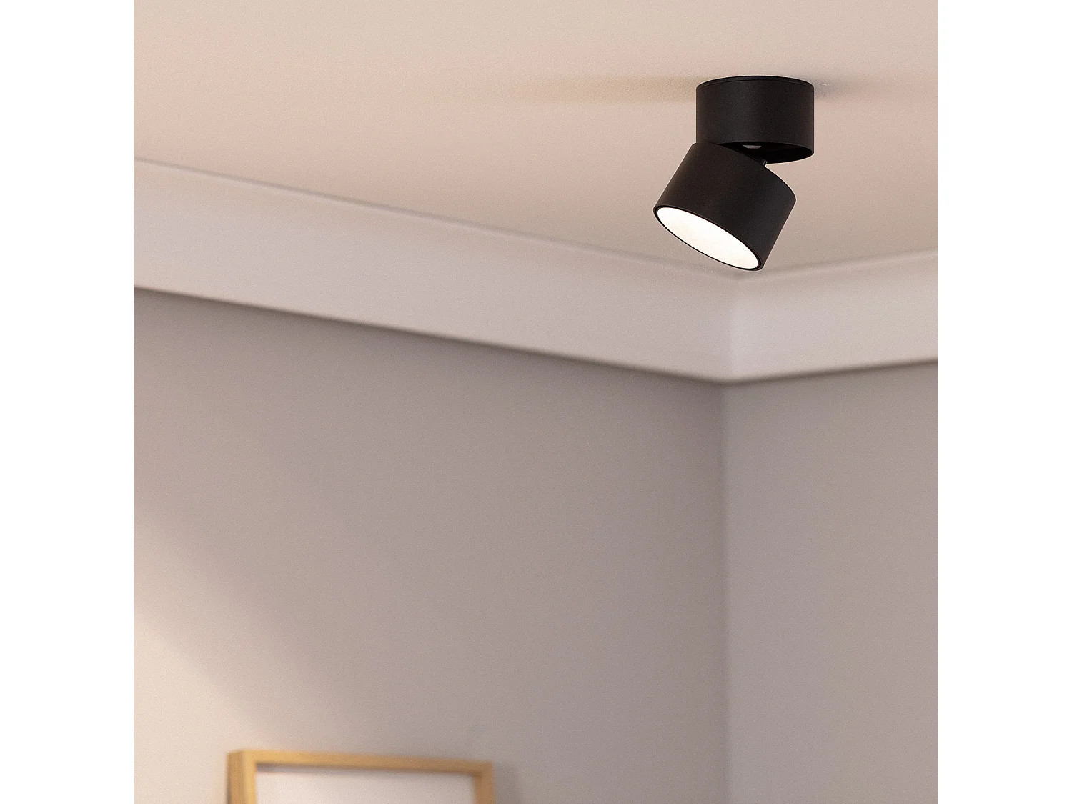 Applique LED Aluminium Ronde New Onuba 15W Noire 4000K Blanc neutre