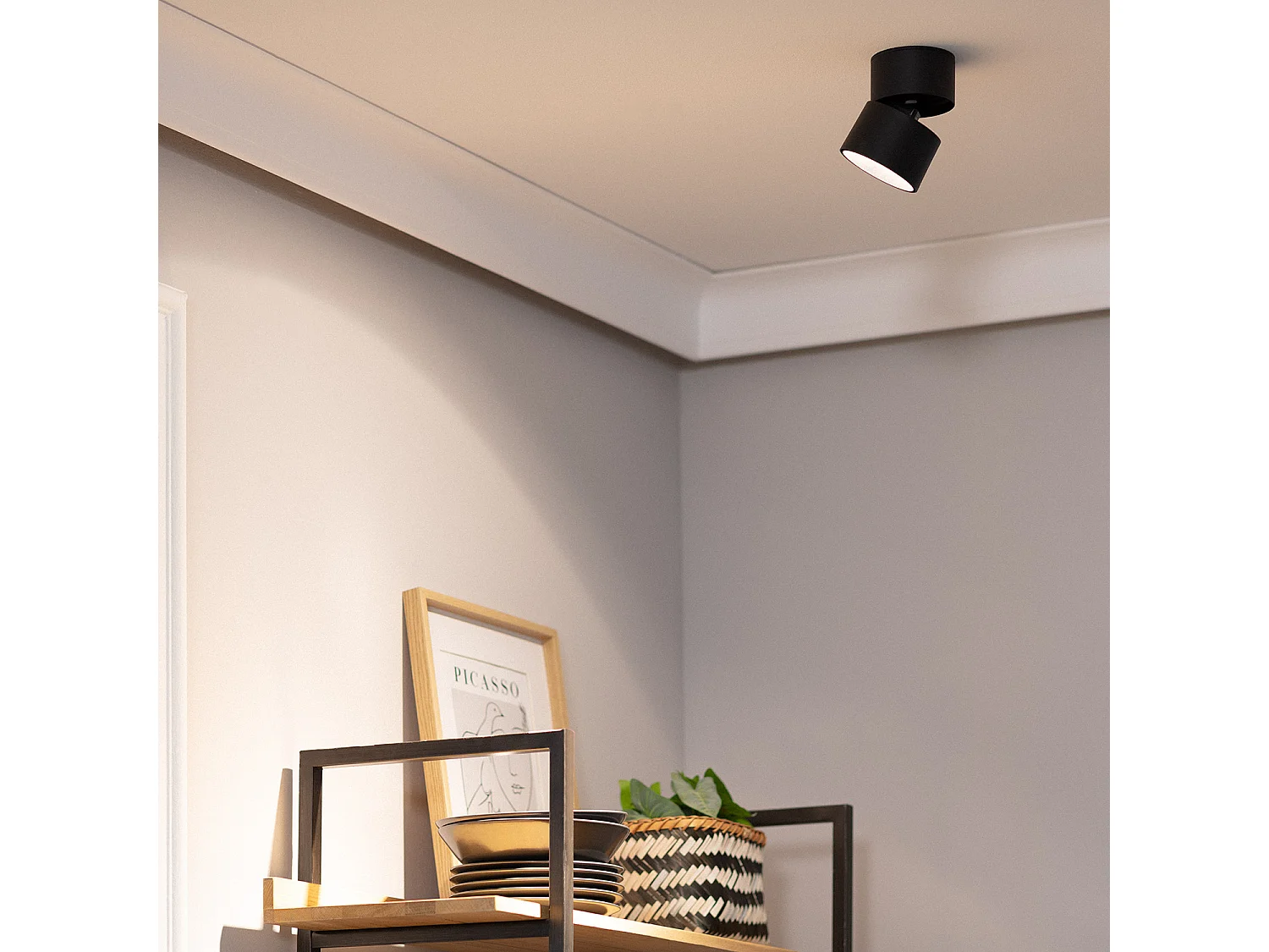 Applique LED Aluminium Ronde New Onuba 15W Noire 4000K Blanc neutre