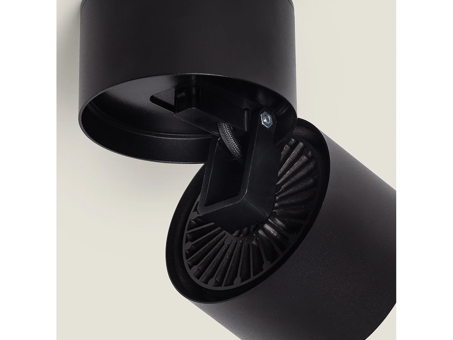 Applique LED Aluminium Ronde New Onuba 15W Noire 4000K Blanc neutre