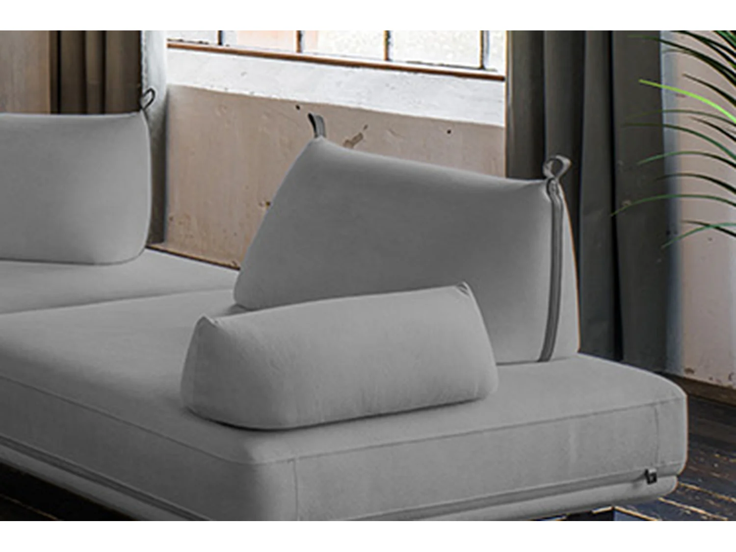 Coussin - Gris tissu tissé - CANE