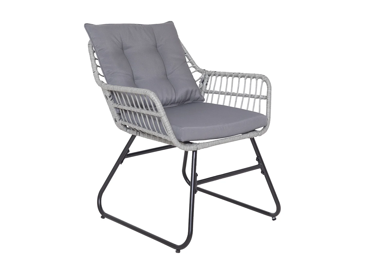 Ensemble de meubles de balcon SVITA CAPRI en polyrotin pour l'extérieur, 4 pièces Salon de jardin gris clair