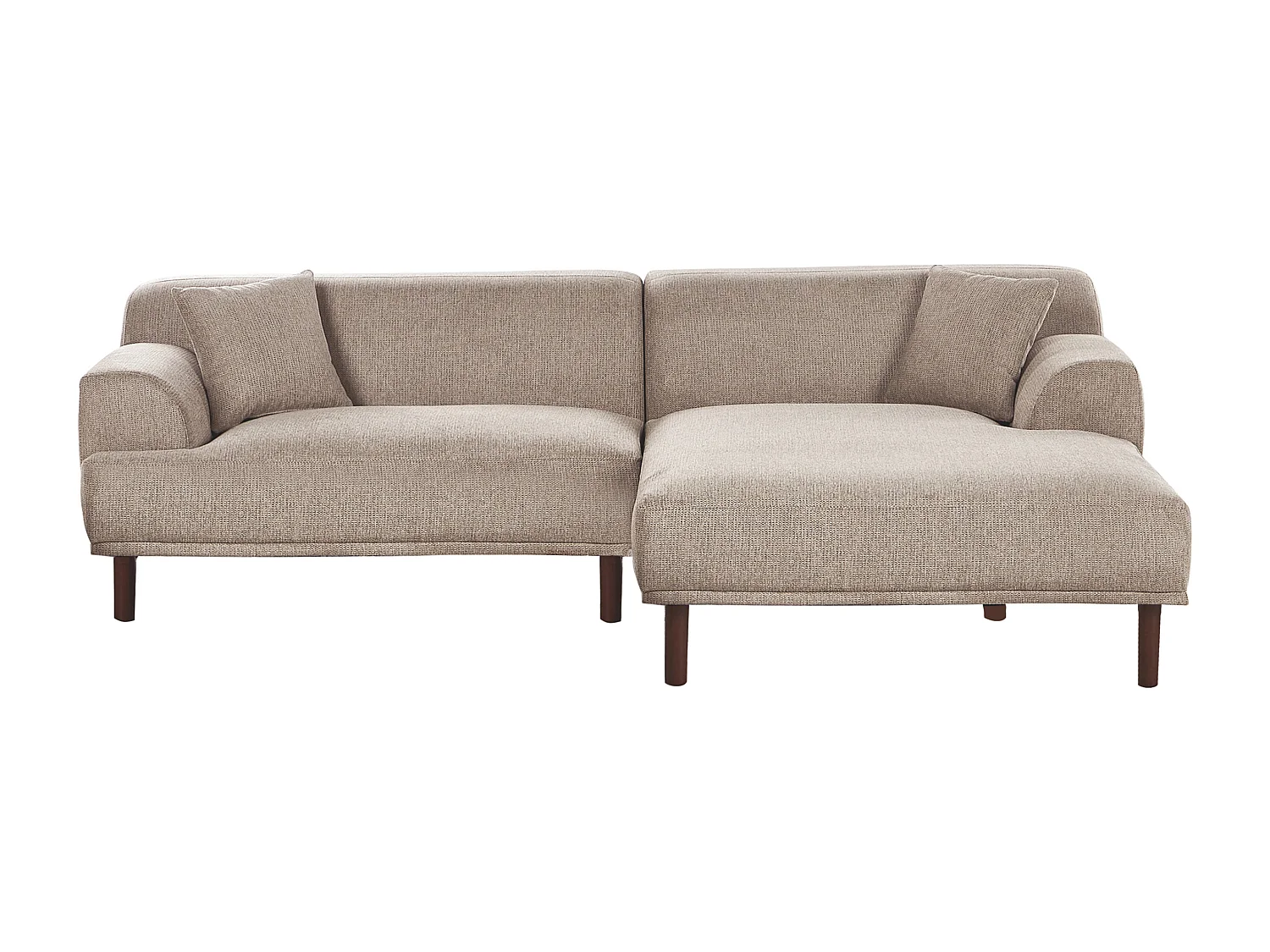 Ecksofa HOLT Stoff Taupe 3-Sitzer linksseitig