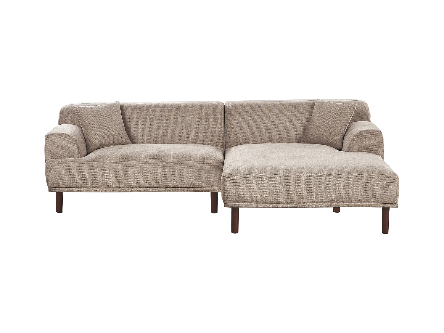 Canapé d'Angle à droite Minimaliste en Forme de L Tissu Hydrofuge Taupe Holt