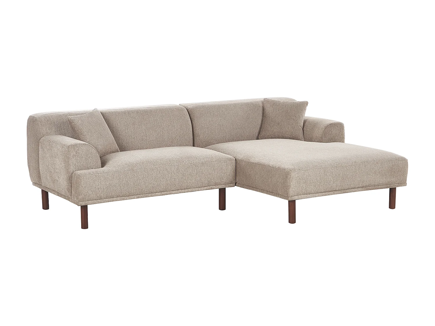 Canapé d'Angle à Gauche Minimaliste en Forme de L Tissu Hydrofuge Taupe Holt