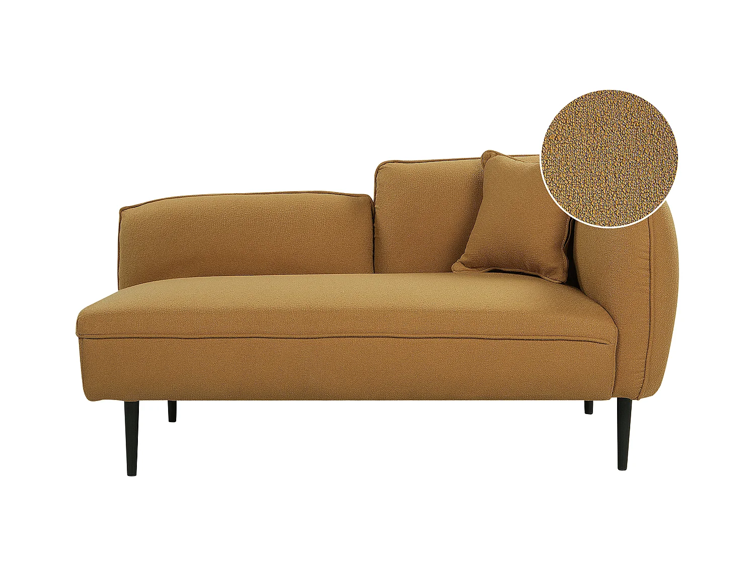 Chaise longue côté droit CHEVANNES Bouclé Moutarde