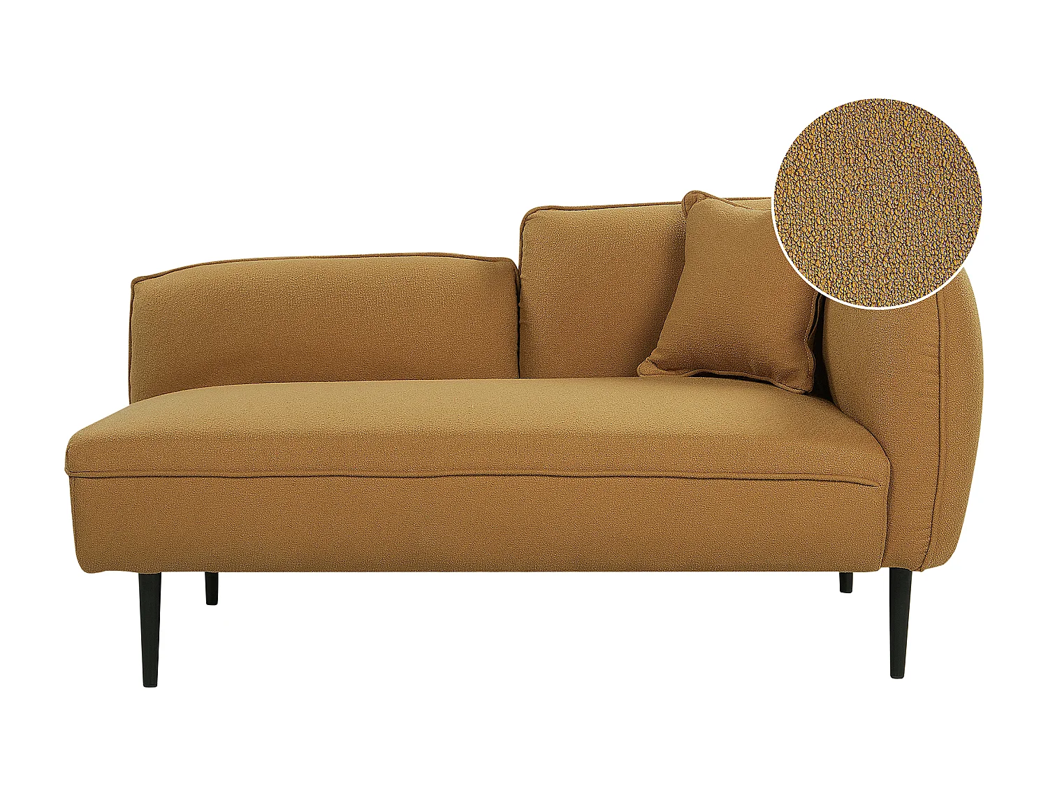 Chaise longue côté droit CHEVANNES Bouclé Moutarde