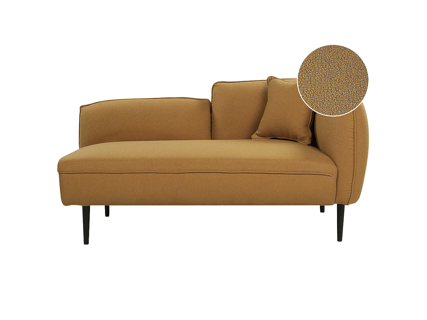 Rechtszijdige chaise longue CHEVANNES Bouclé Mosterdgeel