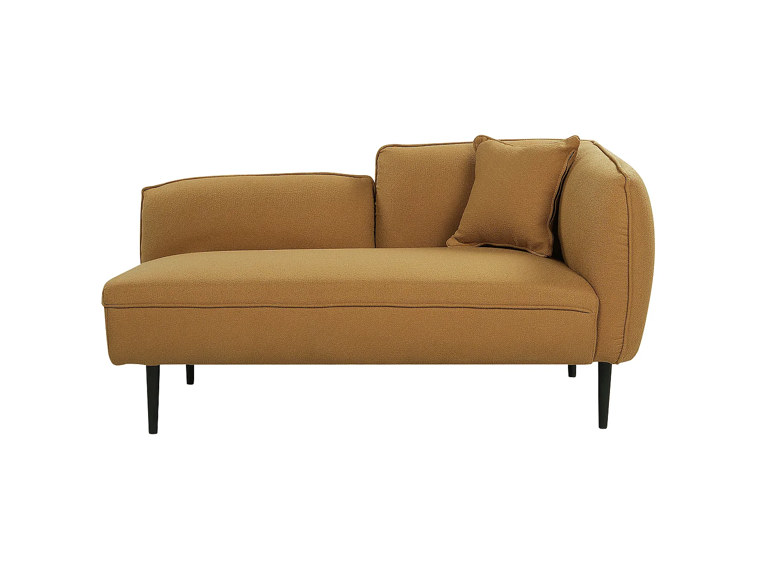 Rechtszijdige chaise longue CHEVANNES Bouclé Mosterdgeel