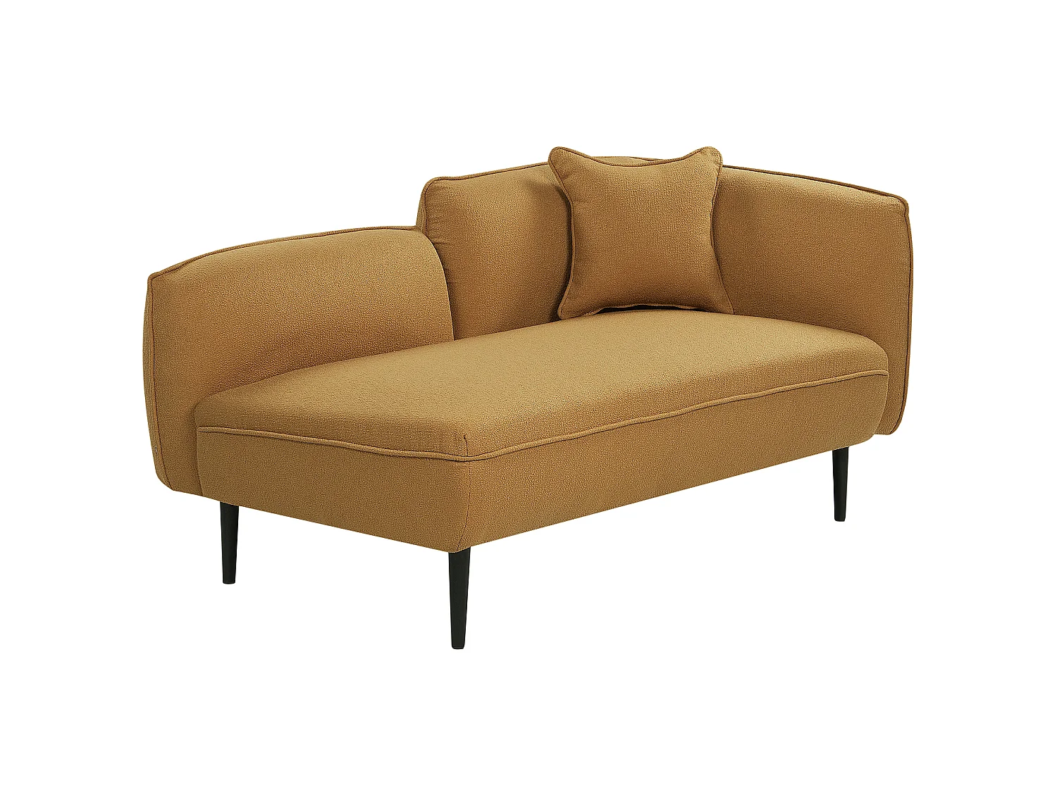 Rechtszijdige chaise longue CHEVANNES Bouclé Mosterdgeel