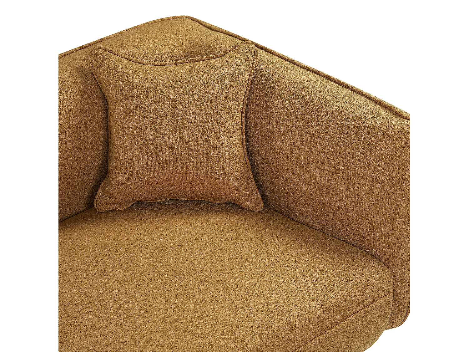 Rechtszijdige chaise longue CHEVANNES Bouclé Mosterdgeel