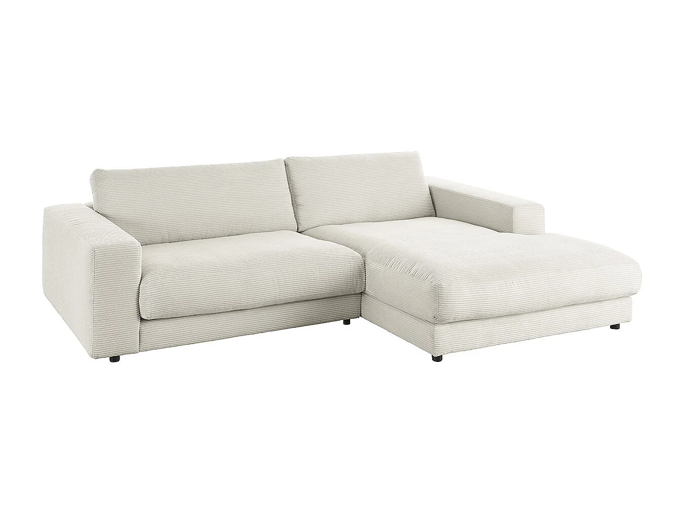 Ecksofa - Hellgrau Cord - MADELINE