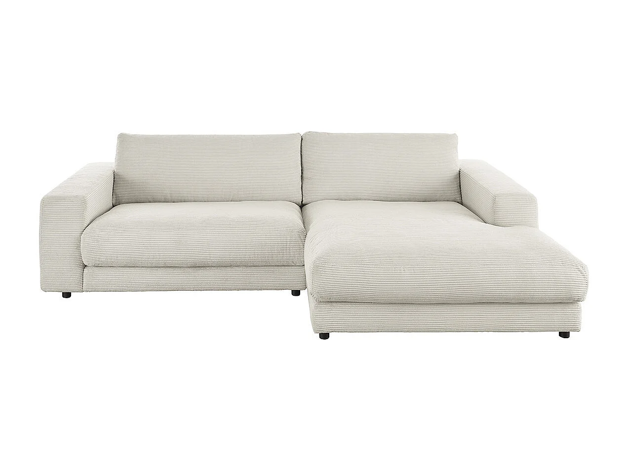 Ecksofa - Hellgrau Cord - MADELINE