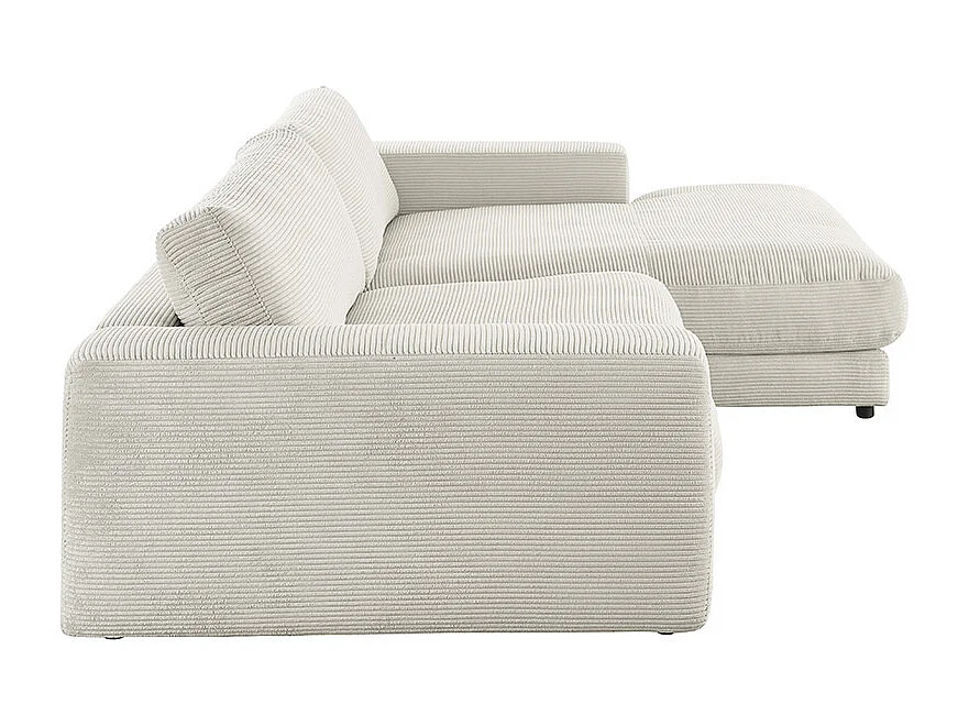 Ecksofa - Hellgrau Cord - MADELINE