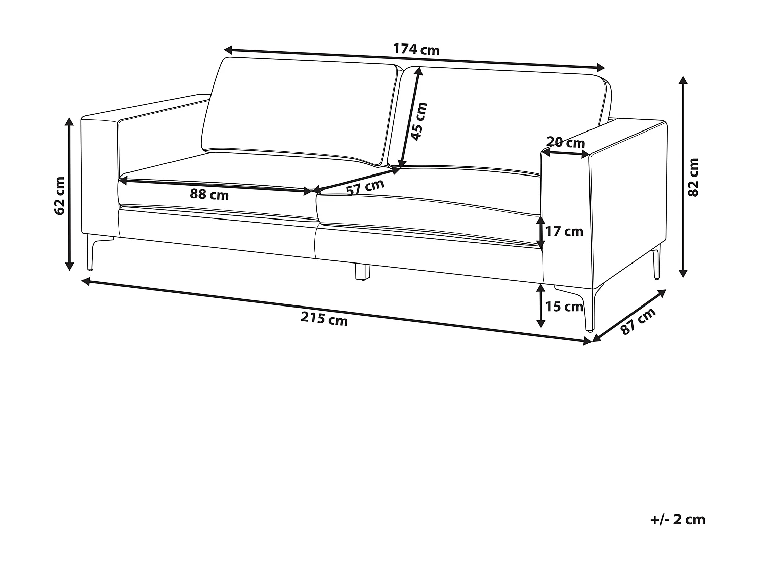 Sofa VADSTENA Boucle Złamana biel dla 3 osób