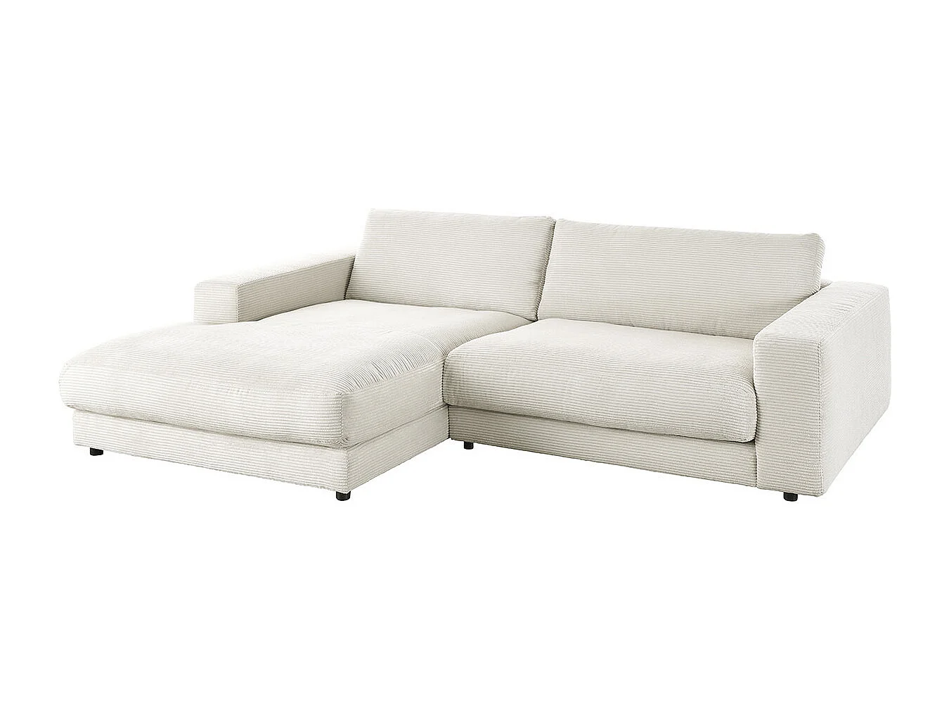 Ecksofa - Cremeweiß Cord - MADELINE