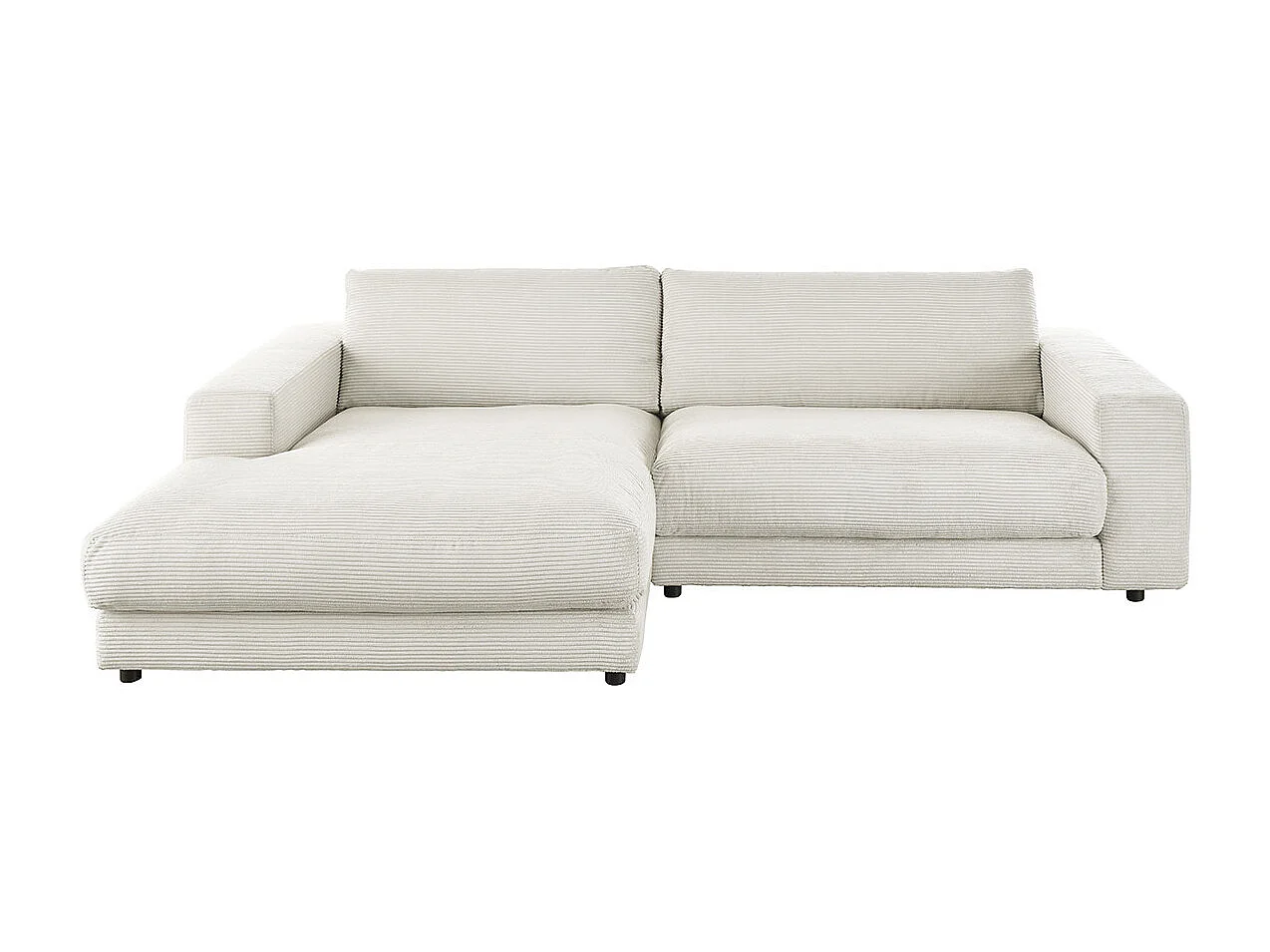 Ecksofa - Cremeweiß Cord - MADELINE