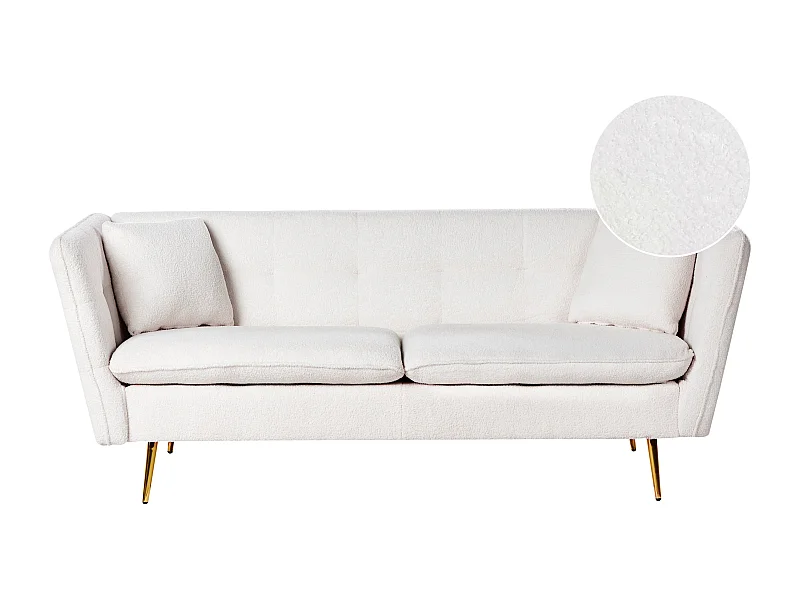 Sofa FREDERICA Boucle Złamana biel dla 3 osób