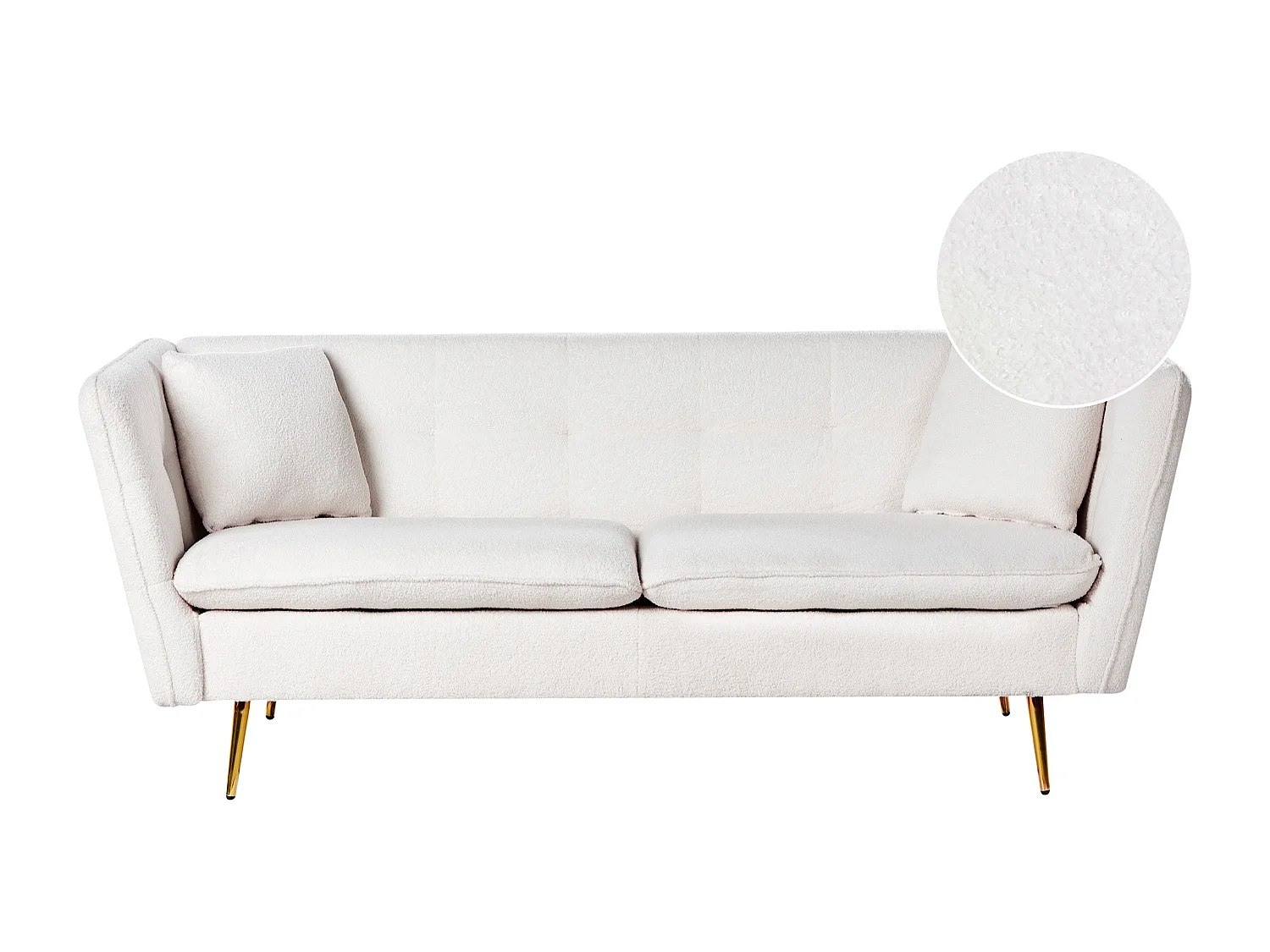 Sofa FREDERICA Boucle Złamana biel dla 3 osób