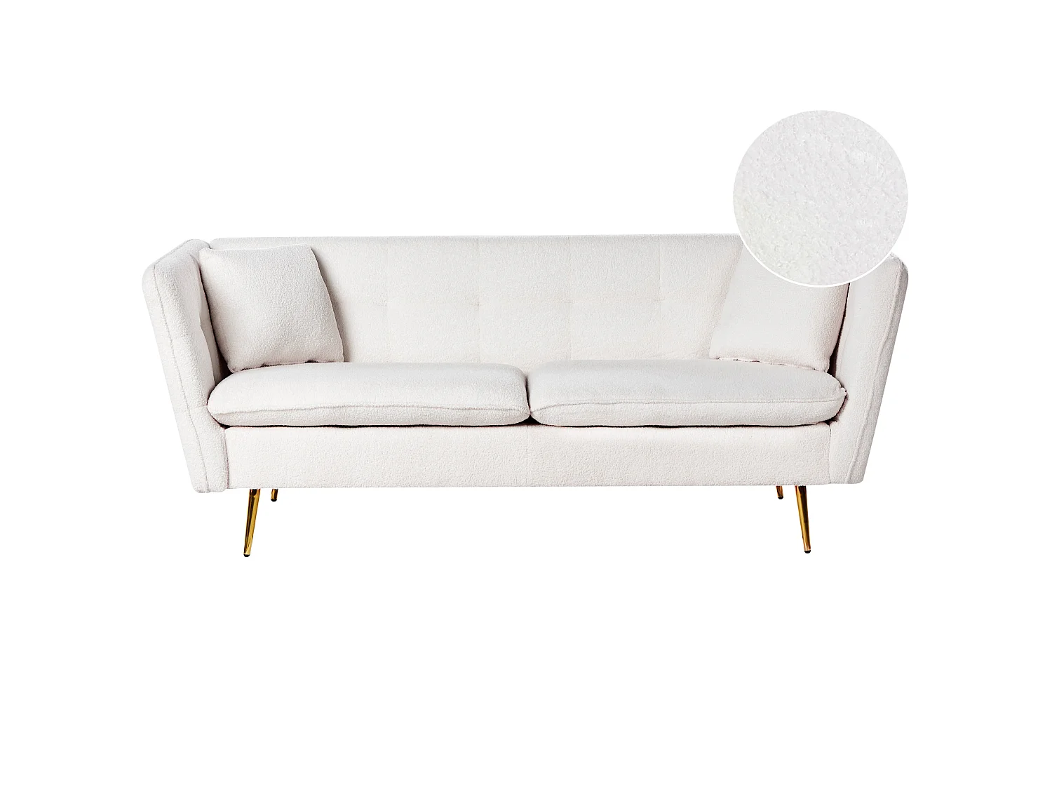 Sofa FREDERICA Bouclé Cremeweiss 3-Sitzer