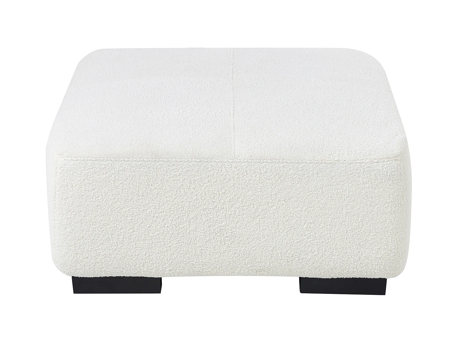 Canapé Angle Moderne à droite 4 Places avec Ottoman Forme de L Coussins Supplémentaires Bouclé Blanc Lungo