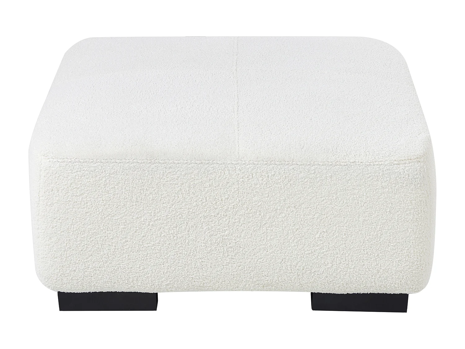 Canapé Angle Moderne à droite 4 Places avec Ottoman Forme de L Coussins Supplémentaires Bouclé Blanc Lungo