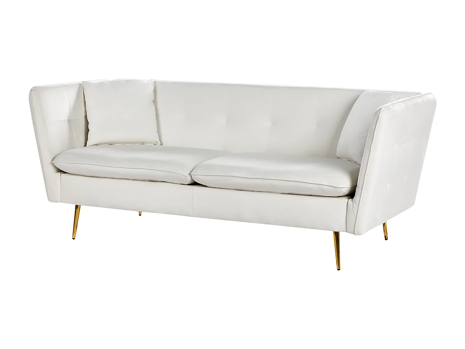 Bank FREDERICA Fluweel Gebroken wit 3-zitter