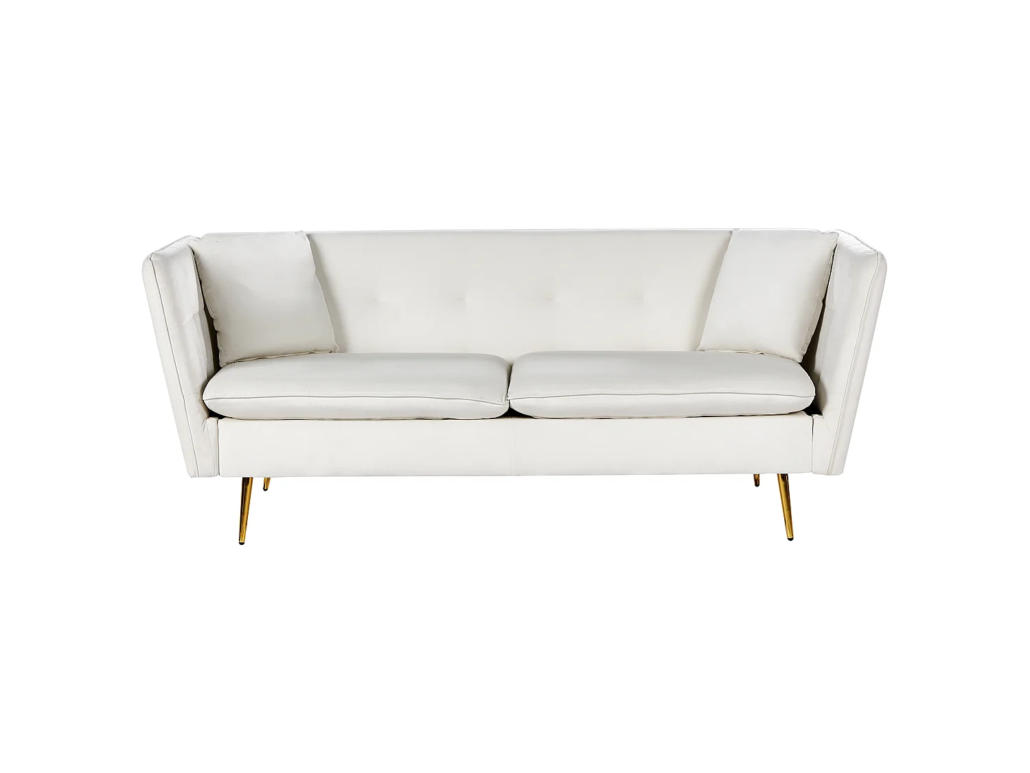 Sofa FREDERICA Samtstoff Cremeweiss 3-Sitzer