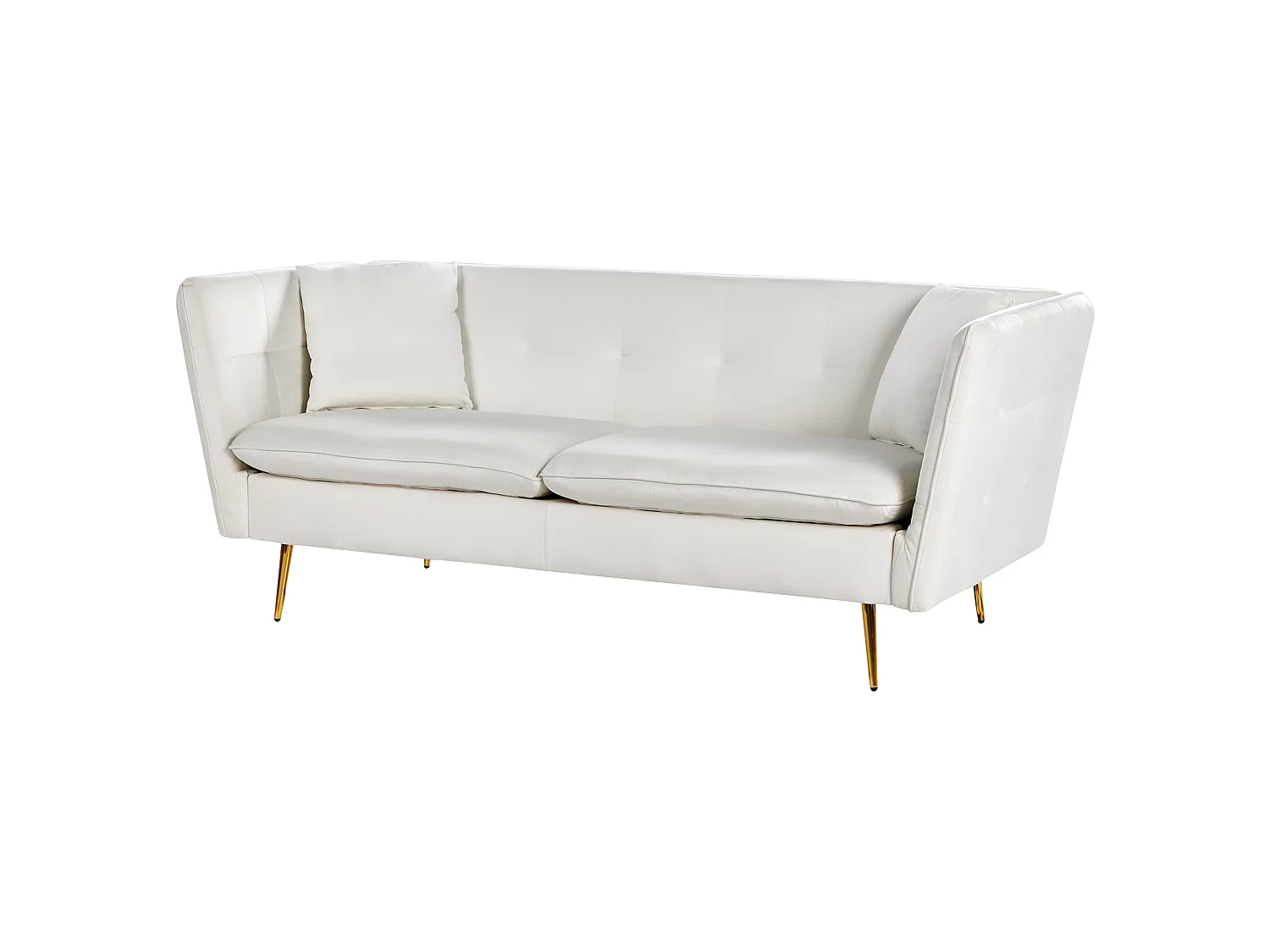 Sofa FREDERICA Samtstoff Cremeweiss 3-Sitzer
