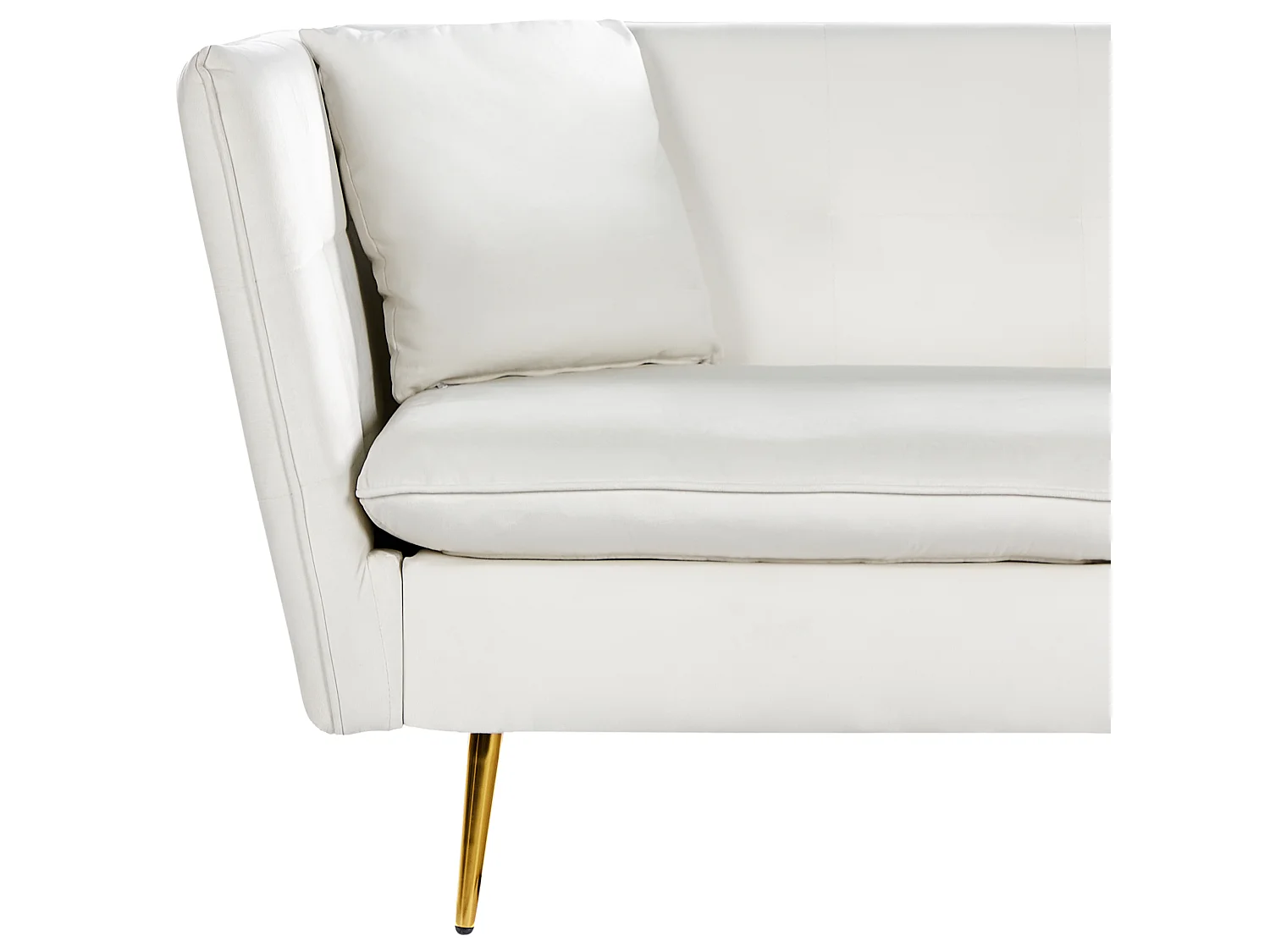 Sofa FREDERICA Samtstoff Cremeweiss 3-Sitzer