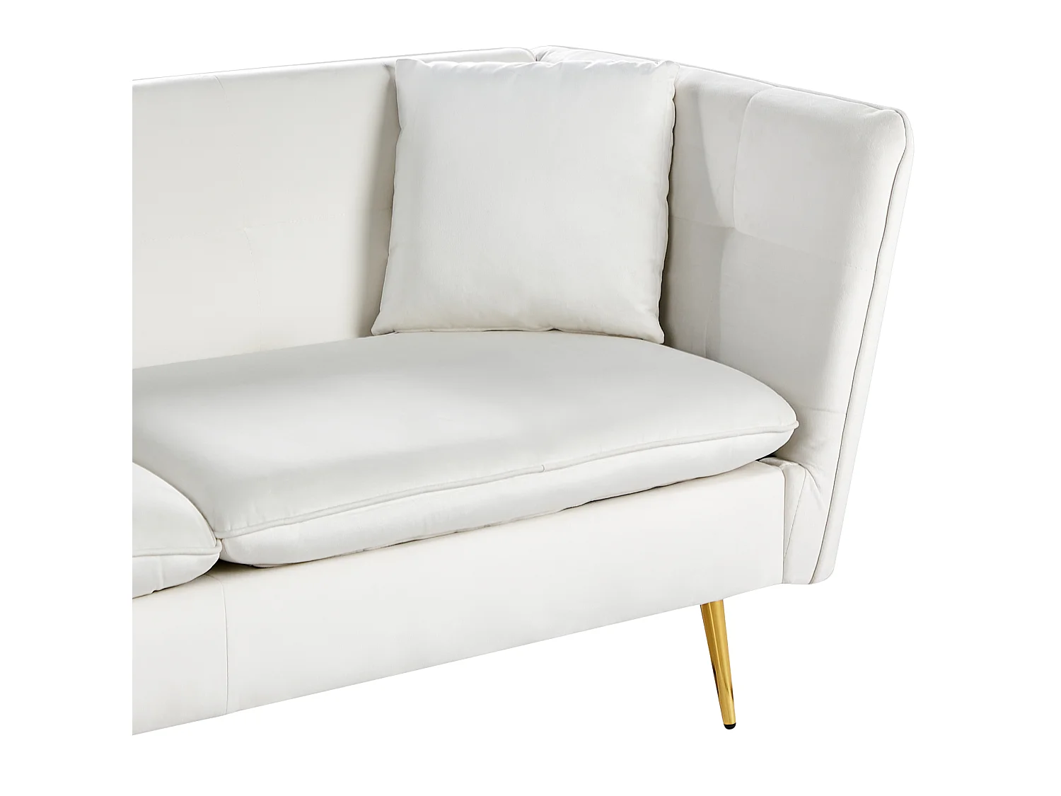 Sofa FREDERICA Samtstoff Cremeweiss 3-Sitzer