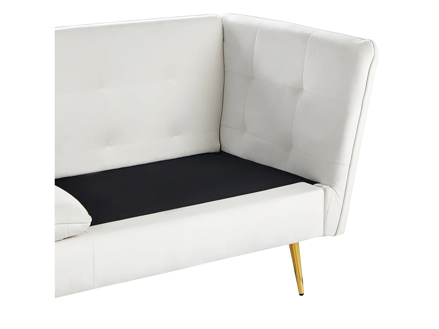 Sofa FREDERICA Samtstoff Cremeweiss 3-Sitzer