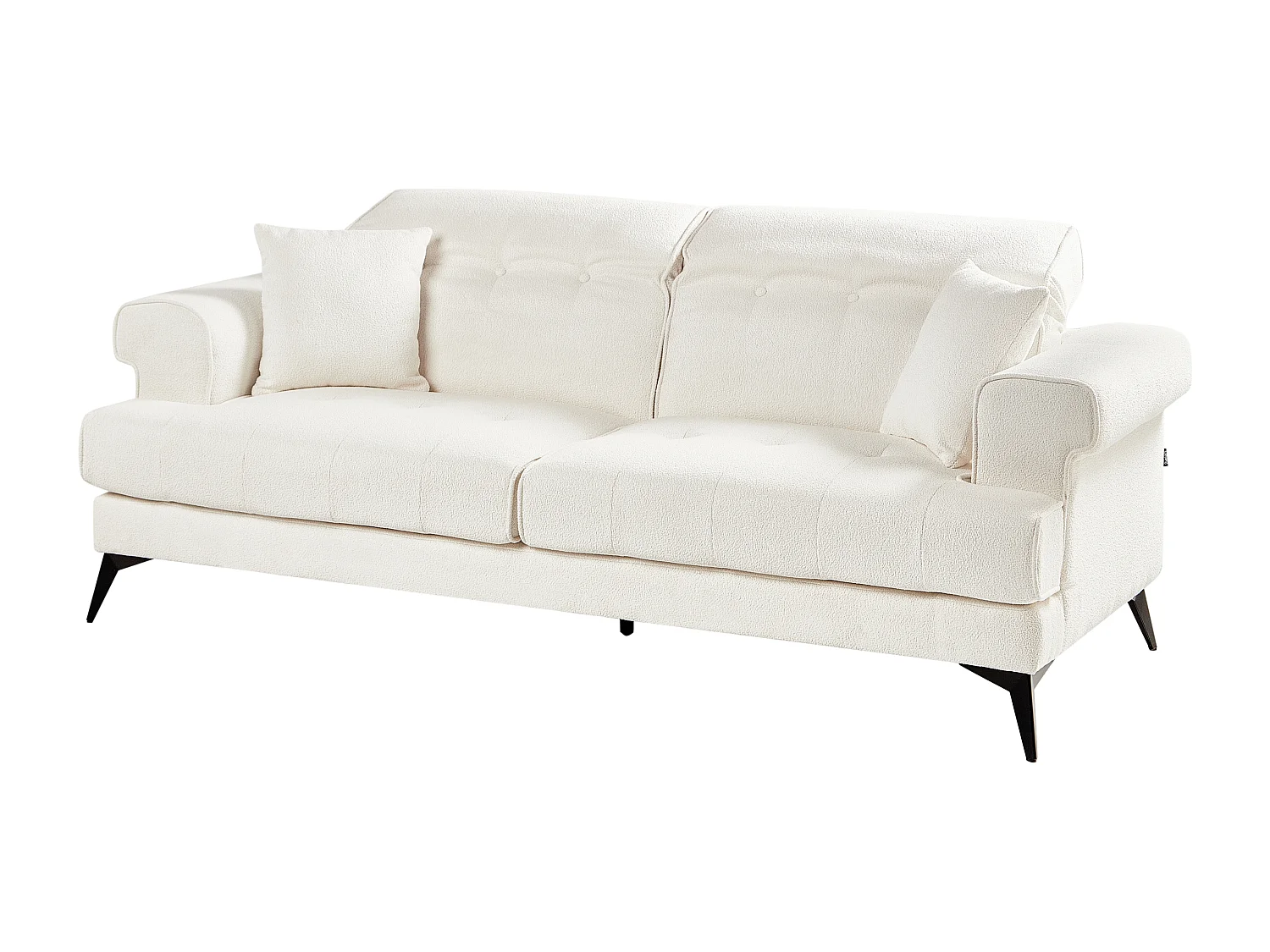 Sofa Set Stoff Weiß 5-Sitzer gepolstert verstellbare Kopfstützen Skive