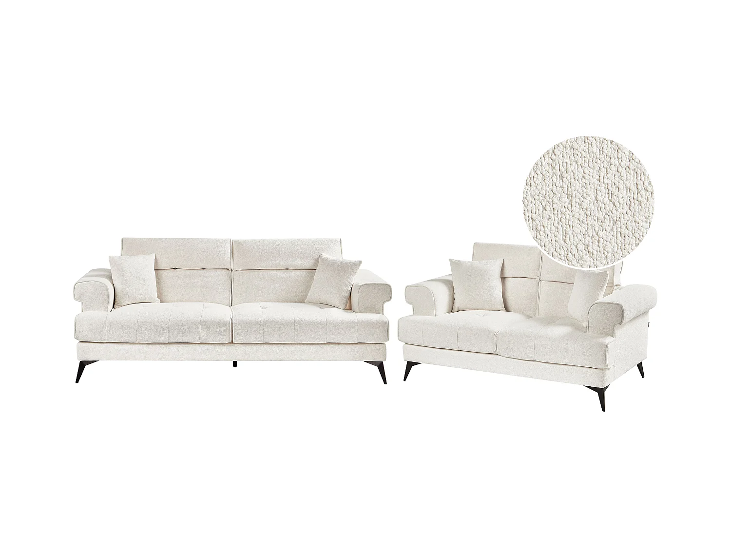 Ensemble de salon 5 places SKIVE Bouclé Blanc