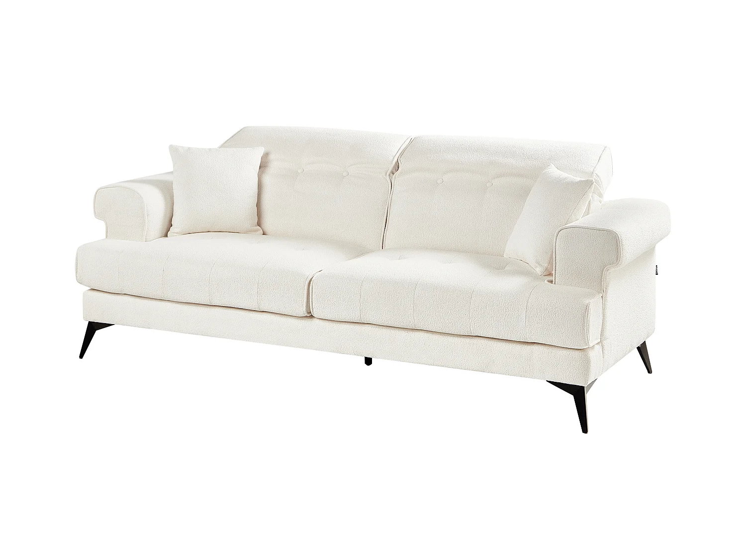 Ensemble de salon 5 places SKIVE Bouclé Blanc