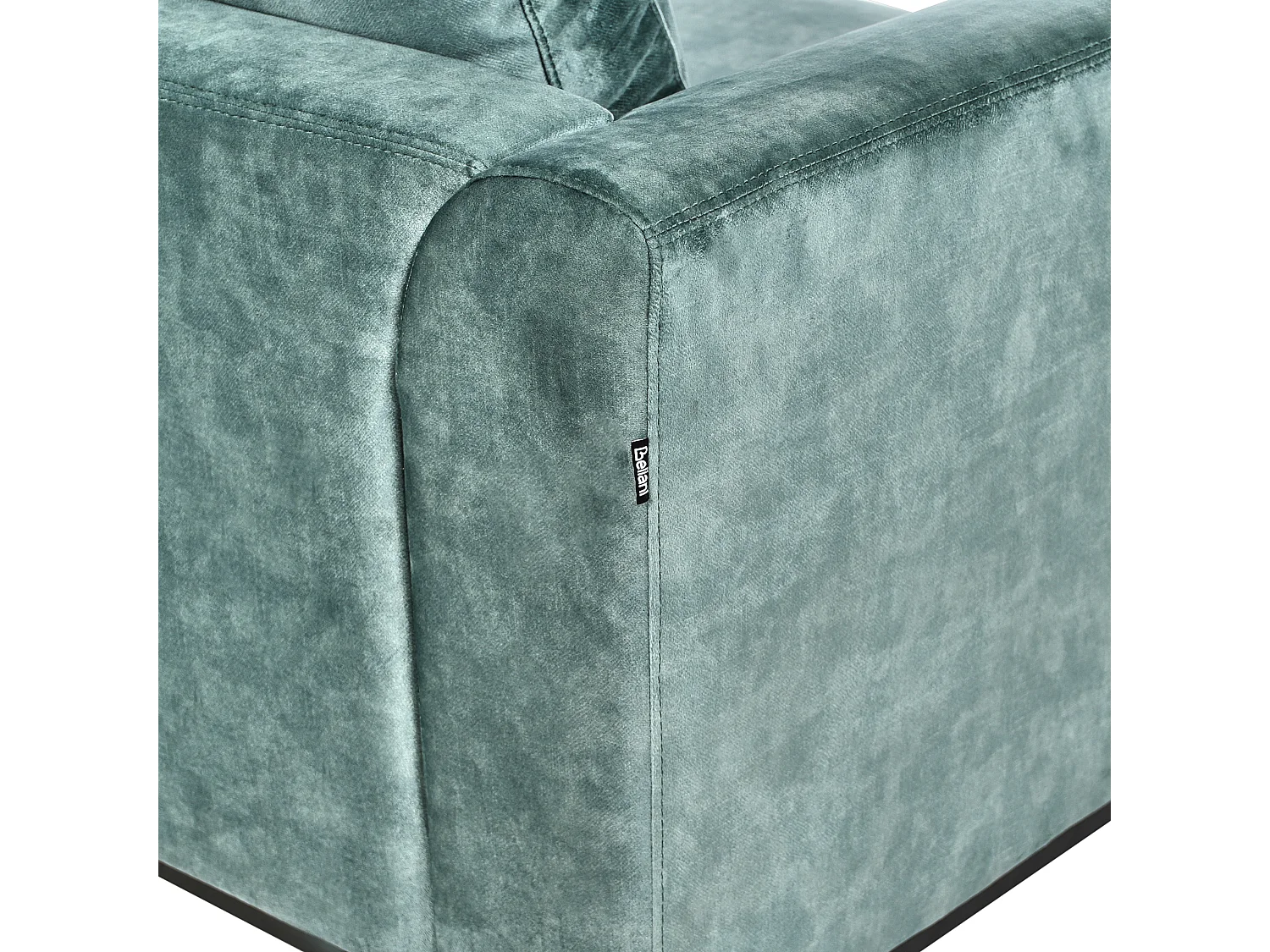 Divano angolare OSLO Velluto Foglia di tè 4 posti Lato destro