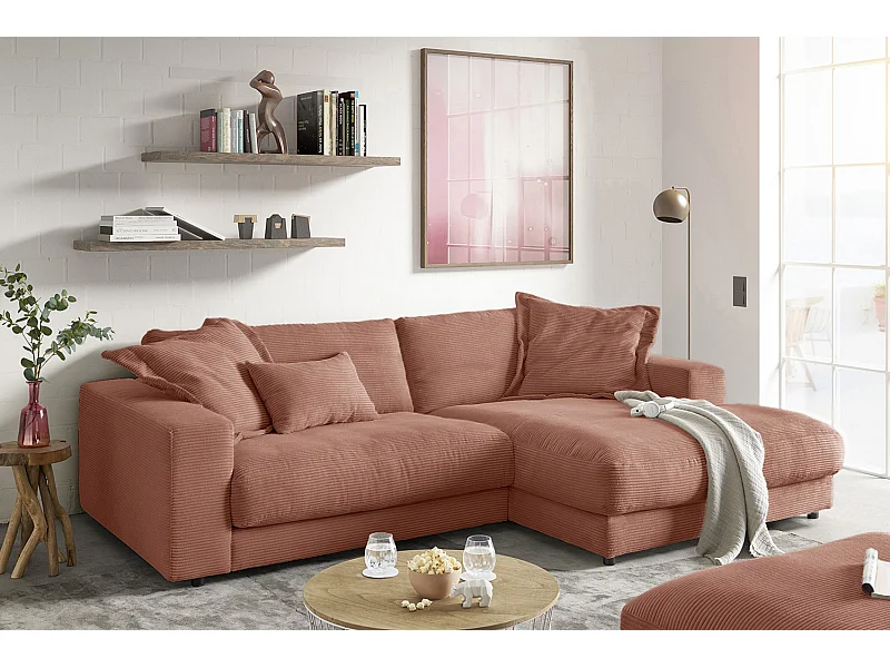 Ecksofa - Braun Cord - MADELINE