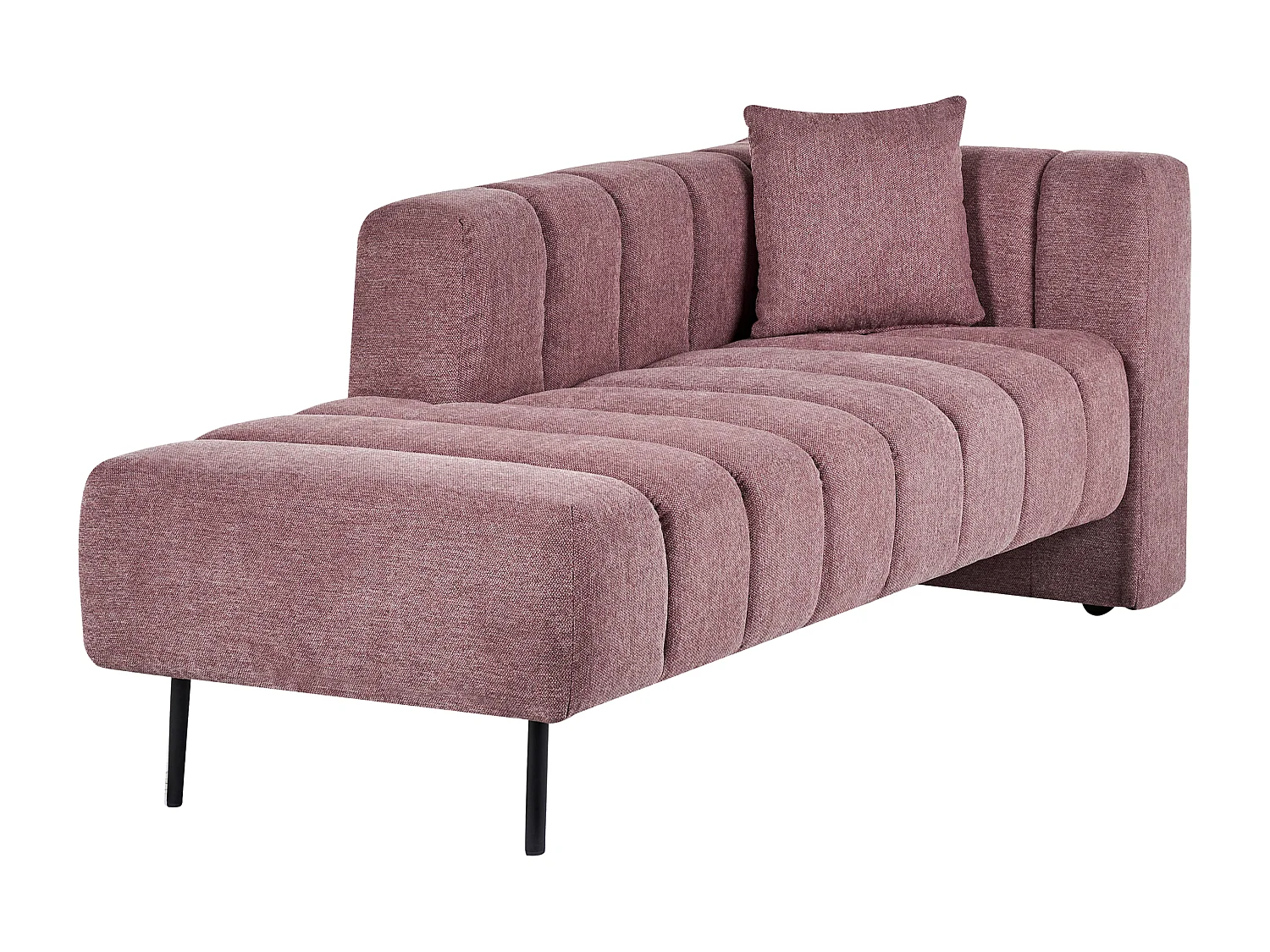 Rechtsseitige Chaiselounge LANNILS Stoff Rosa