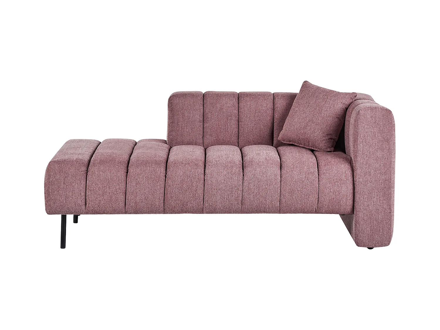 Chaise longue côté droit LANNILS Tissu Rose