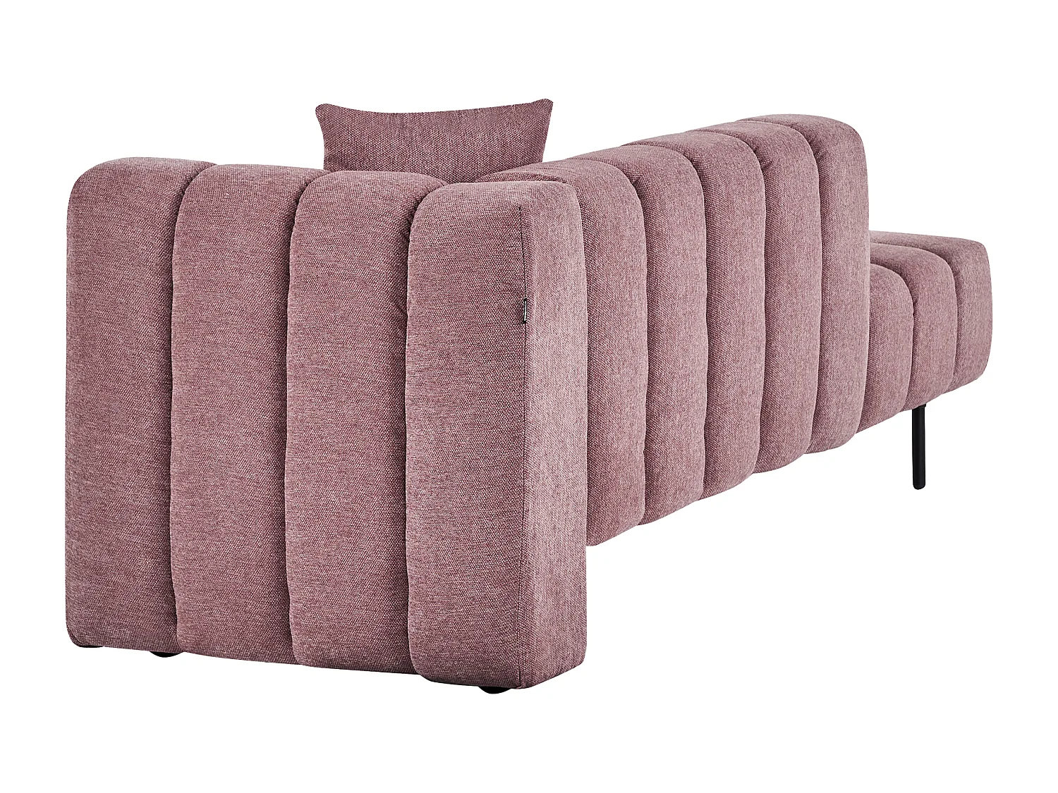 Chaise longue à direita LANNILS Tecido Rosa
