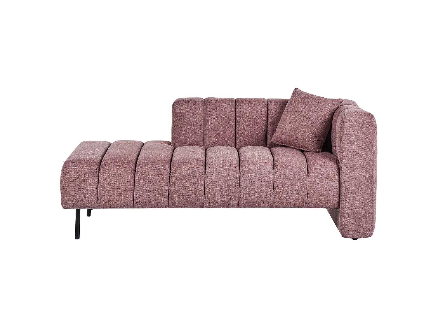 Rechtszijdige chaise longue LANNILS Stof Roze